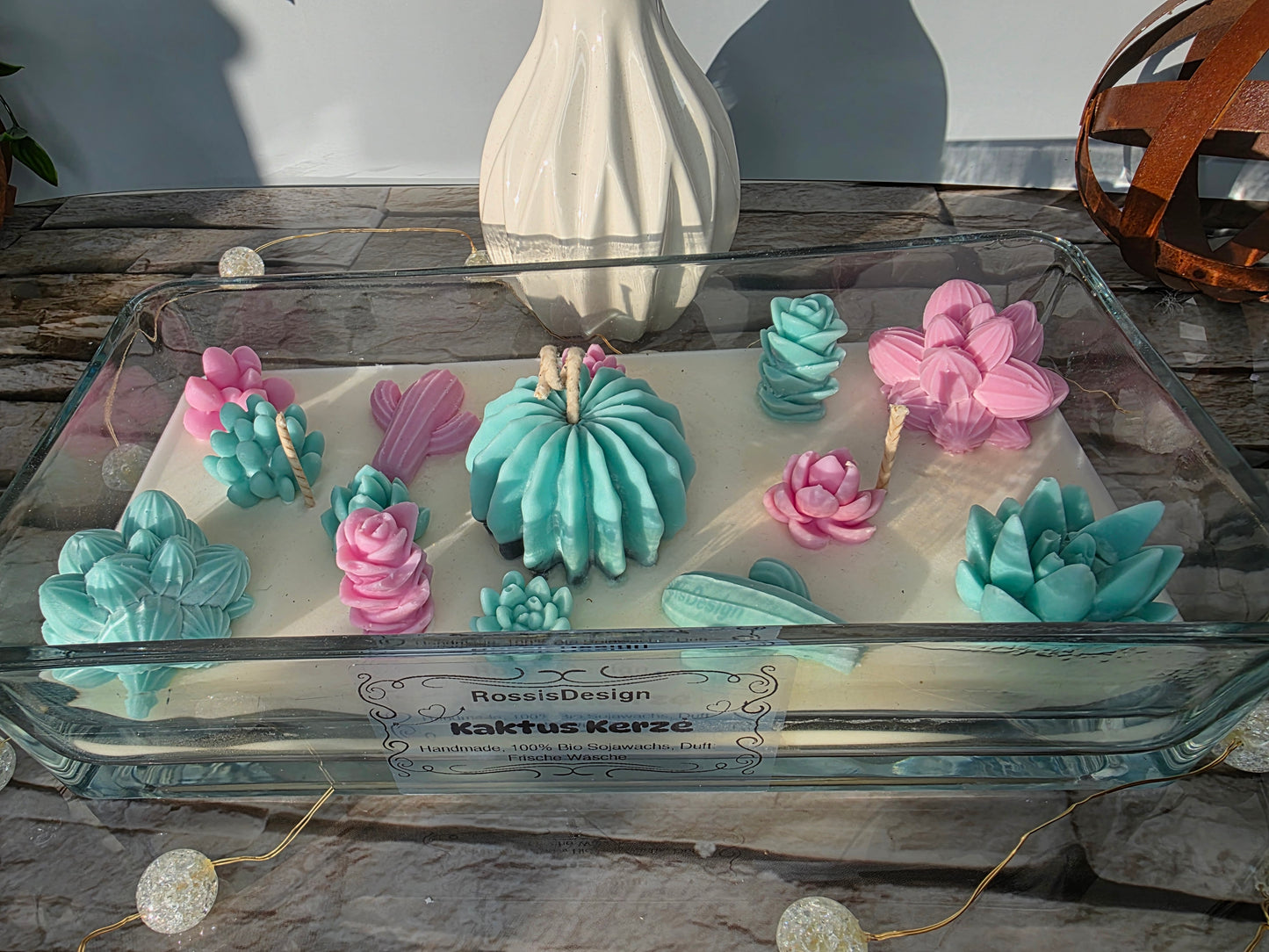 Kaktustraum Sukkulenten Kerze