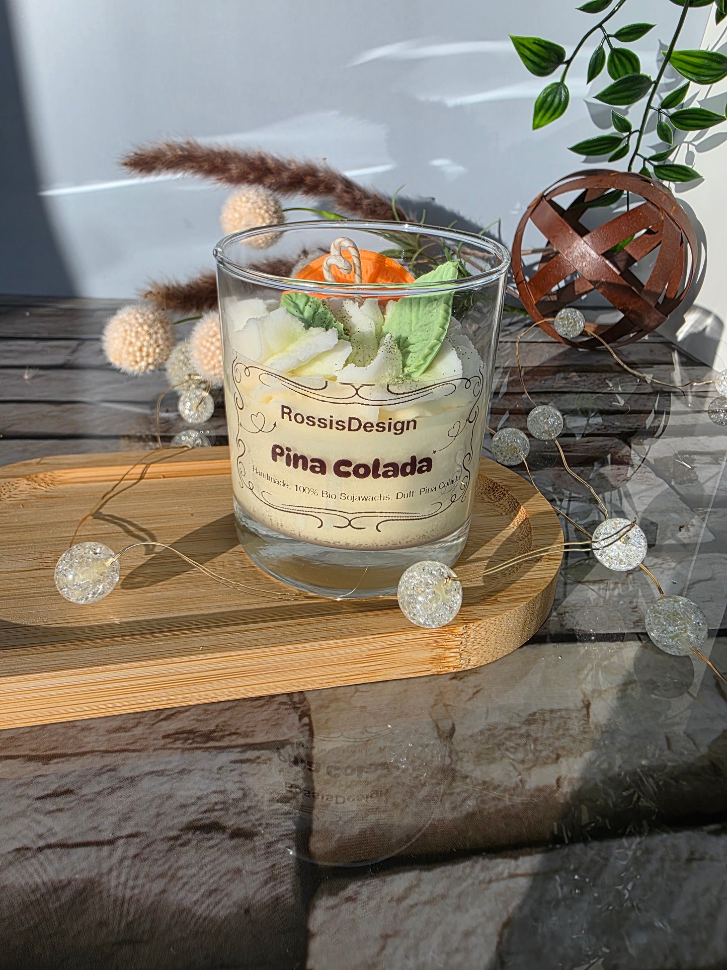 Orange Pina Colada Kerze